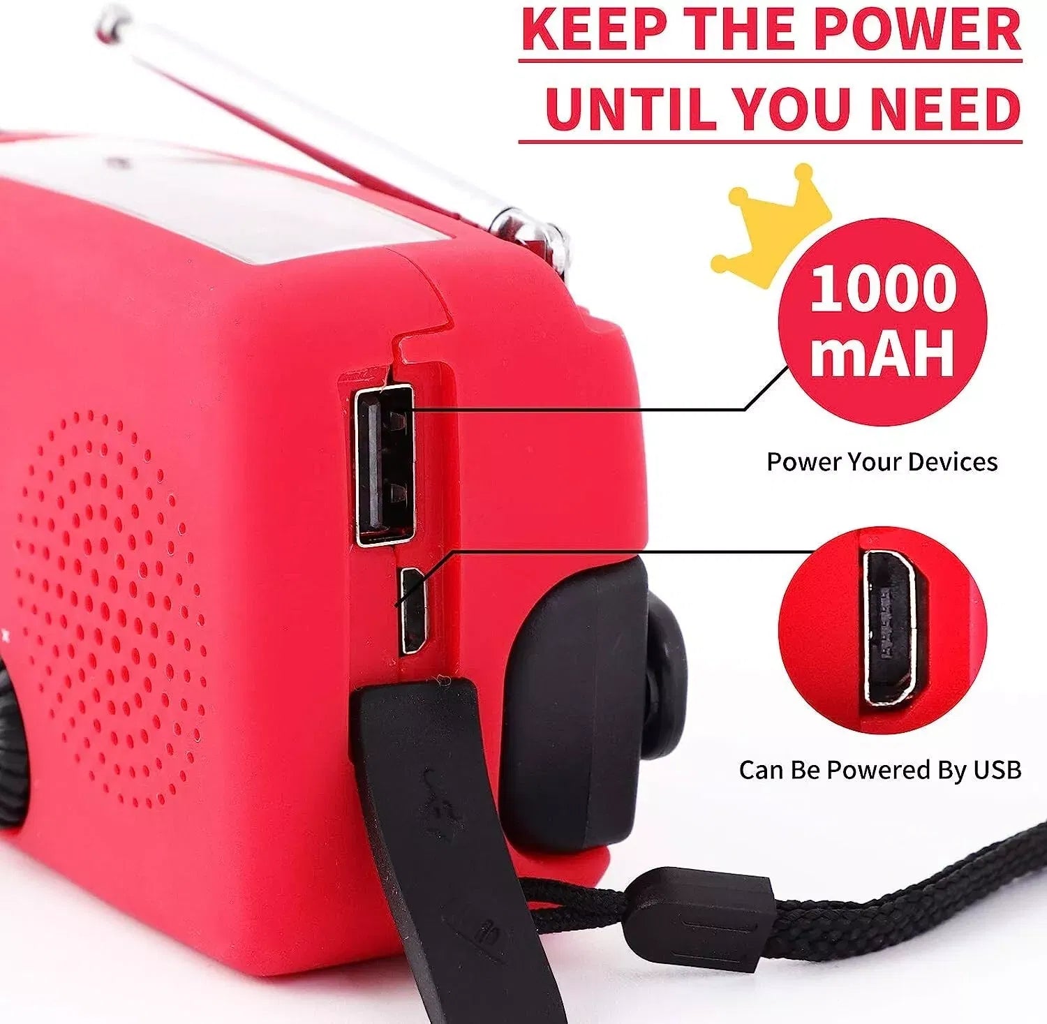 WeatherGuard 5-in-1 | Emergency Radio with Solar, Hand-Crank & Power Bank