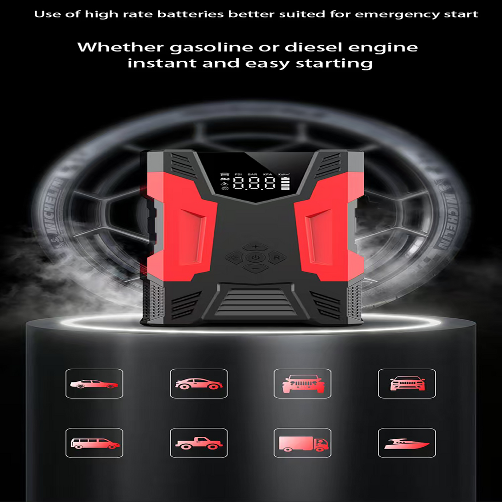 JumpForce Pro 12V | High-Power Jump Starter with Built-In Air Compressor