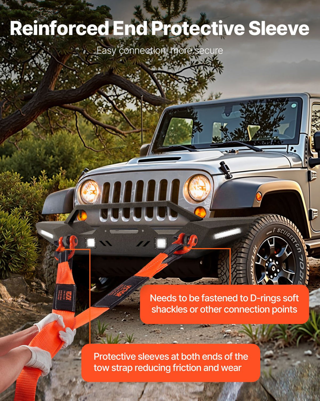 RecoverPro Tow Strap | 36,000 lbs Heavy-Duty Recovery Strap (8 ft)