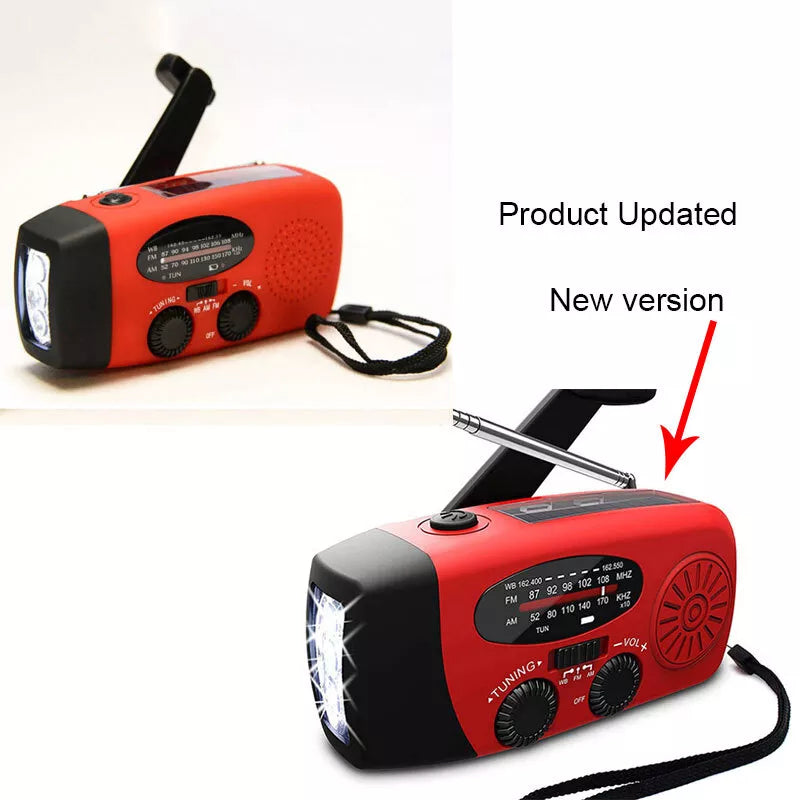 WeatherGuard 5-in-1 | Emergency Radio with Solar, Hand-Crank & Power Bank
