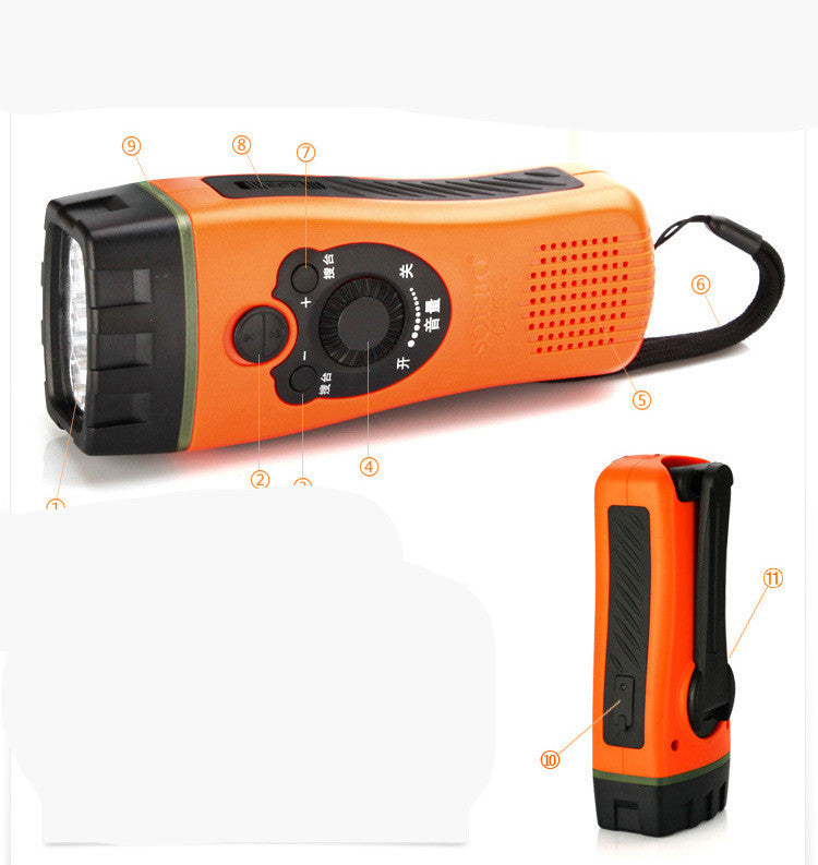 GuardForce 5-in-1 Emergency Radio | Solar Hand-Crank Weather Alert System