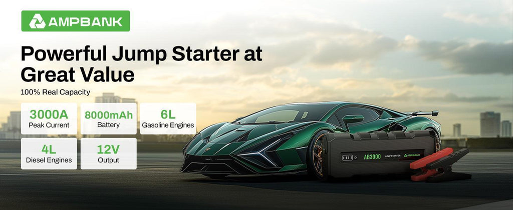 3000A Car Emergency Starting Power Supply 12V Portable Battery Starter Suitable For 6.0L Gasoline And 4.0L Diesel Engines