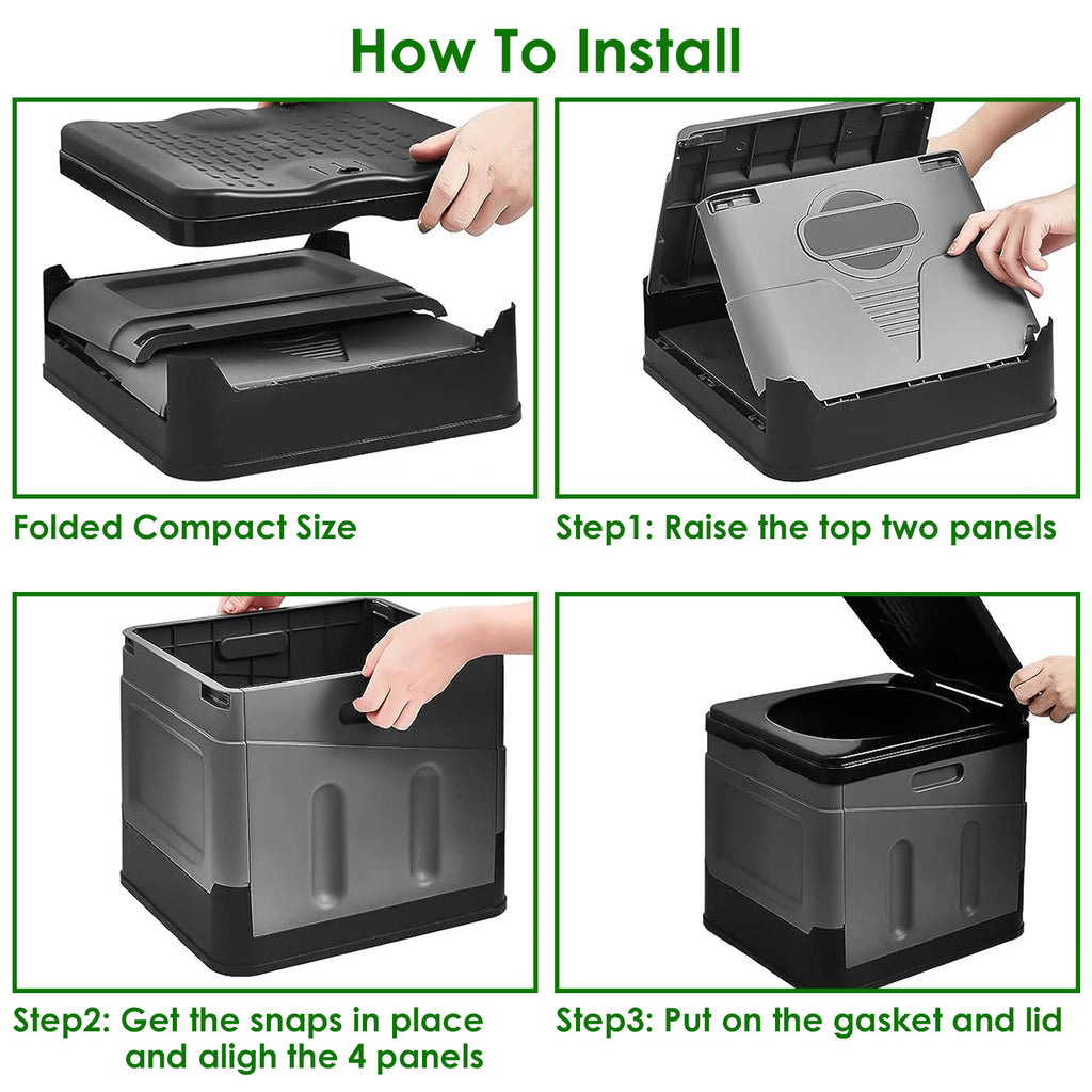 PrivacyPro Portable Toilet | Collapsible Emergency Toilet with Carrying Bag