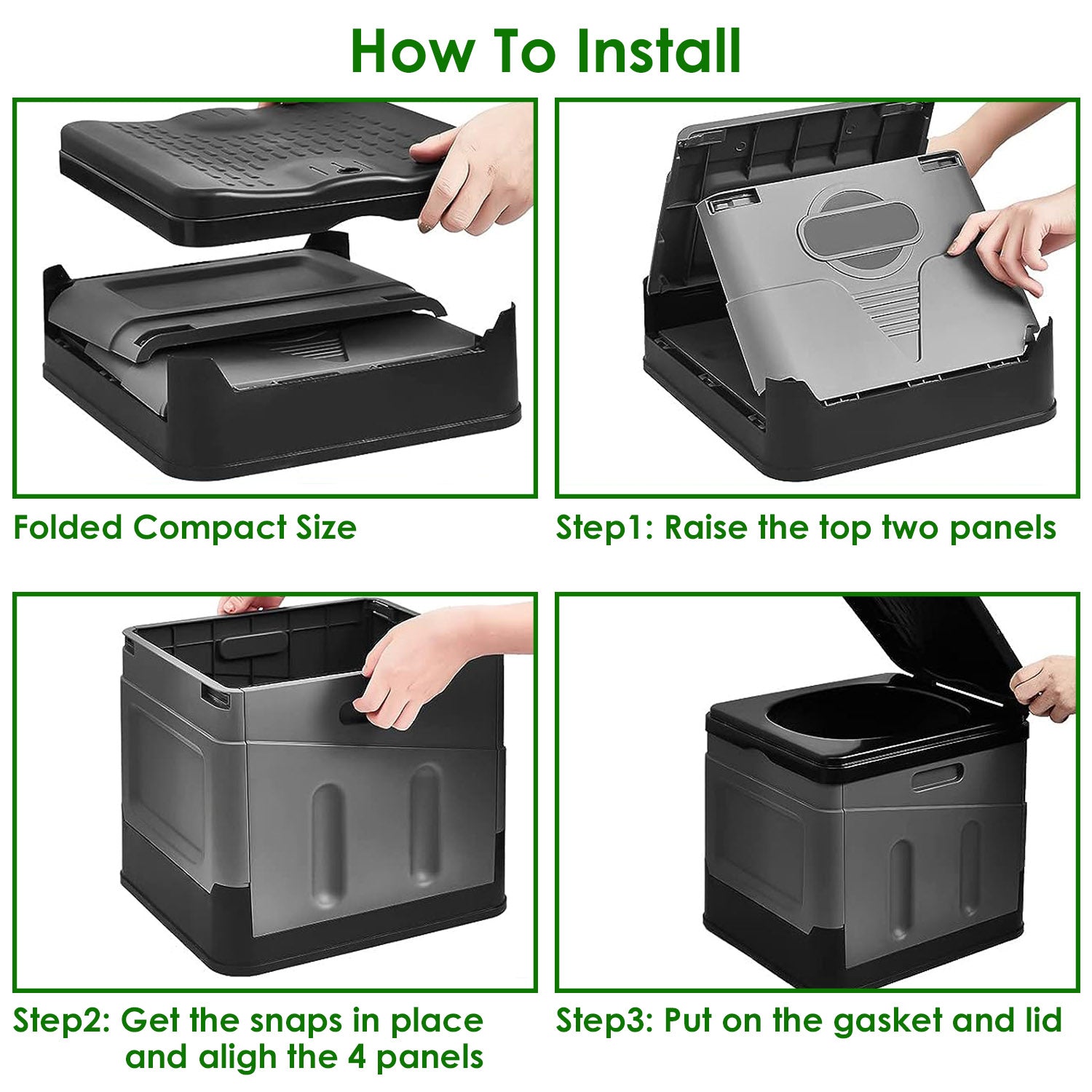 PrivacyPro Portable Toilet | Collapsible Emergency Toilet with Carrying Bag