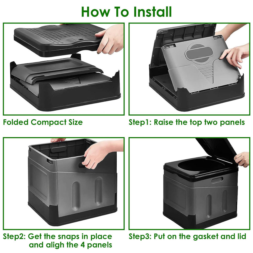 PrivacyPro Portable Toilet | Collapsible Emergency Toilet with Carrying Bag