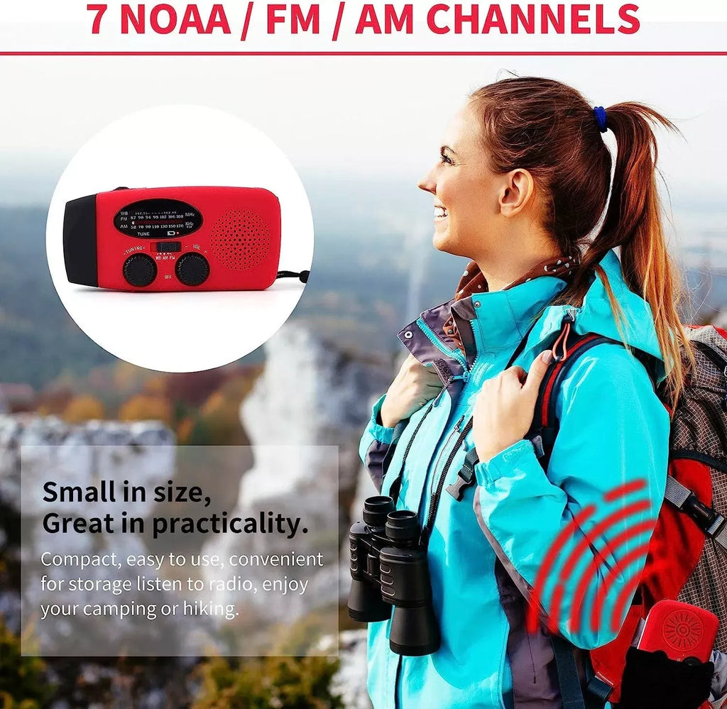 WeatherGuard 5-in-1 | Emergency Radio with Solar, Hand-Crank & Power Bank