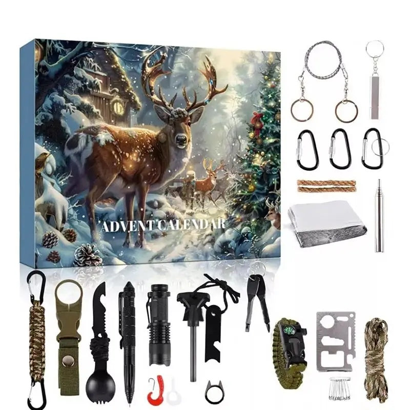 AdventPro Survival Calendar | 24-Day Outdoor Gear Countdown Gift Set