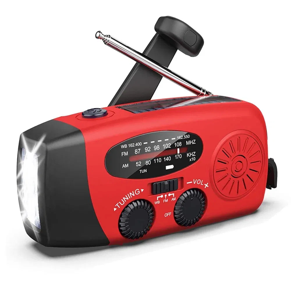 WeatherGuard 5-in-1 | Emergency Radio with Solar, Hand-Crank & Power Bank