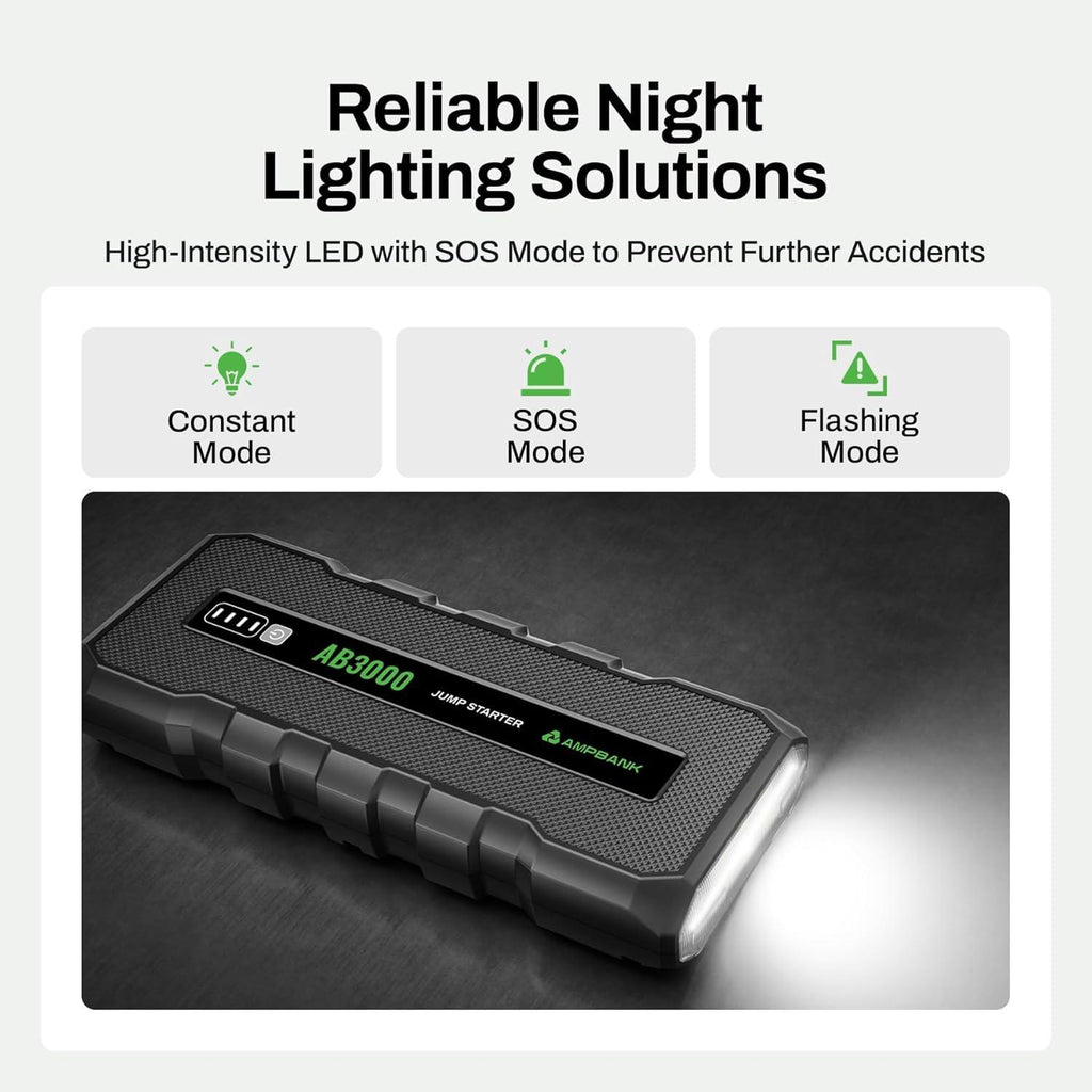 3000A Car Emergency Starting Power Supply 12V Portable Battery Starter Suitable For 6.0L Gasoline And 4.0L Diesel Engines