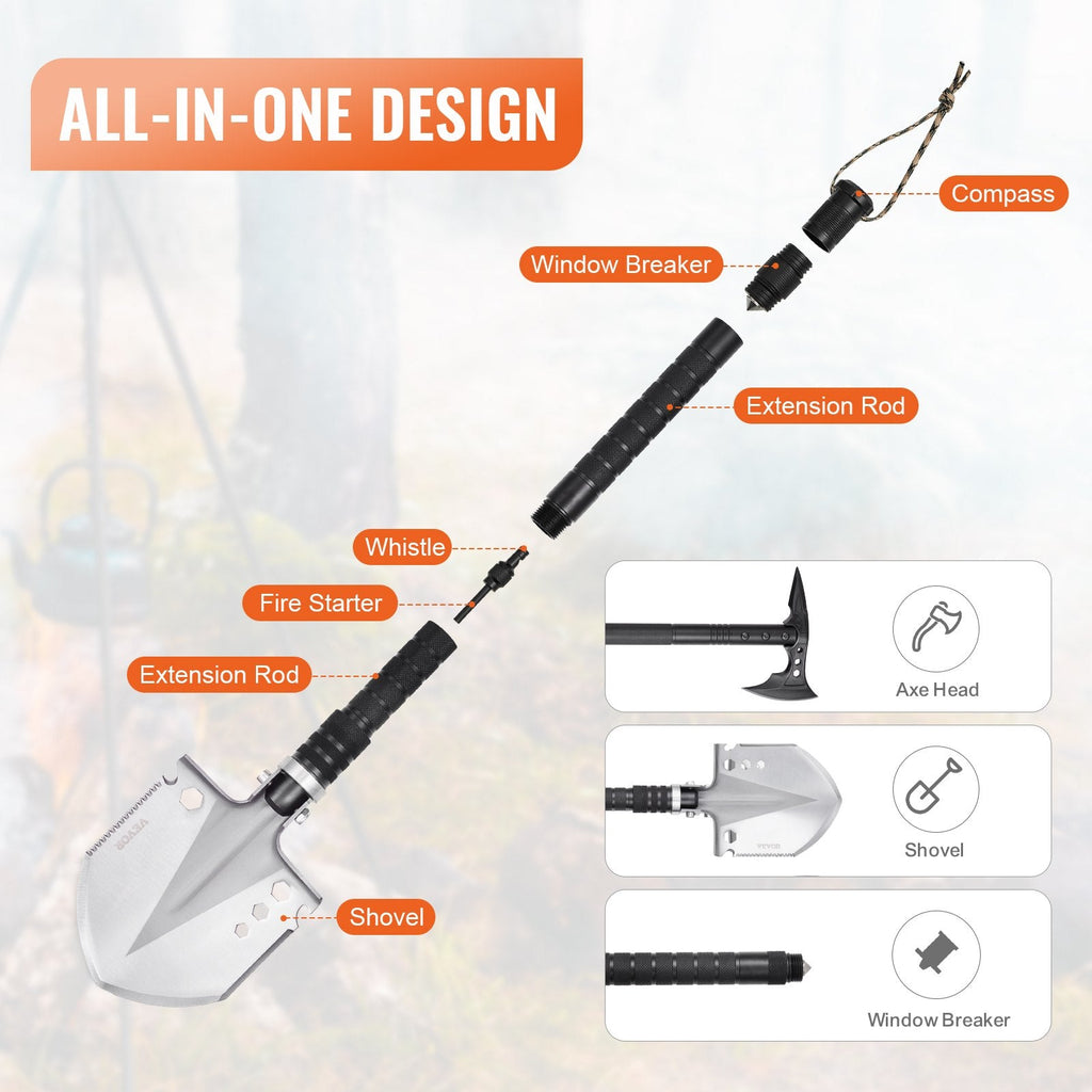 MultiForce 28-in-1 | Ultimate Survival Shovel with Axe & Multi-Tools